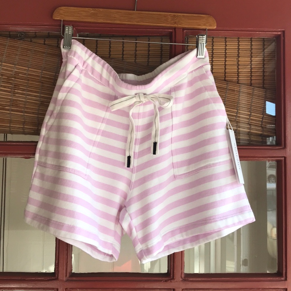 Stateside pink and white striped shorts